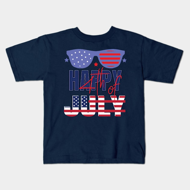 July 4th Kids T-Shirt by TeeText